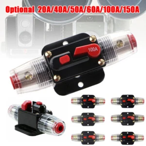 12V 20-150AMP Trip DC Car Audio Solar Energy Inline Circuit Breaker Fuse Holder/ - Picture 1 of 28