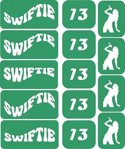 28 x Taylor Swift Swiftie Body, Face Painting Glass Etching Glitter, Stencil - Picture 1 of 3