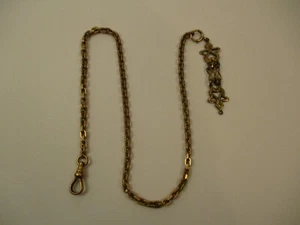 Antique Vintage Simmons Gold Filled 18” Pocket Watch Chain Heavy Link Fob 22g - Picture 1 of 6