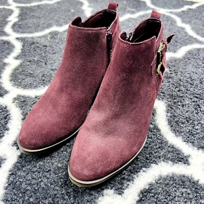 Sonoma Ortholite Women's Sonya Burgundy Suede Zip Ankle Boots Size 6 - Image 1 of 4