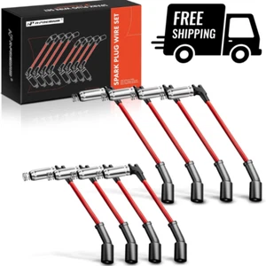 High Heat Spark Plug Ignition Wires Set of 8 Compatible with Chevrolet Chevy GMC - Picture 1 of 8