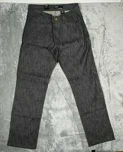 Q by QRUEL Jeans Mens 32x34 Embroidered Straight Dark Wash Denim Gray VTG NWT - Foto 1 di 12