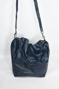 Bolso de mano shopper de cuero azul CALA JADE - Imagen 1 de 11