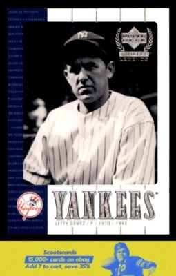 2000 Upper Deck Yankees Legends Lefty Gomez card #49 New York Yankees - Image 1 of 2