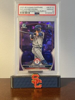 2023 Bowman Sapphire #BCP-131 Purple Sapphire /25 Alejandro Osuna PSA 10 - Image 1 of 2