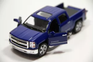 5" Kinsmart 2014 Chevrolet Silverado Truck Diecast Model Toy 1:46 Chevy - BLUE - Picture 1 of 3