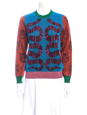 GUCCI Suéter Metálico Gatos y Serpientes Metálico S Foto 1 de 3