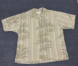 Mens Tommy Bahama Vintage Fit Size XL Button Up Shirt Striped Palm Trees - Picture 1 of 8