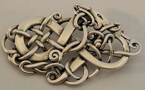 Atemberaubende WIKINGER KELTISCH Drage DRACHE Sterlingsilber Brosche Anstecknadel Handarbeit Norwegen - Bild 1 von 8