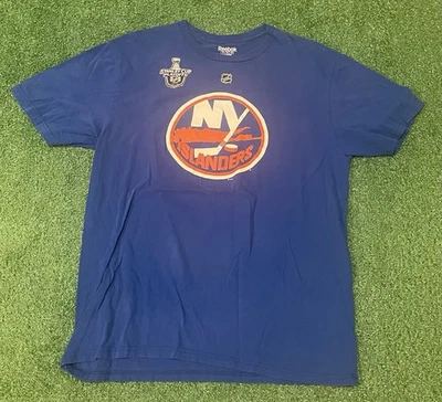 Reebok NHL John Tavares Stanley Cup Blue Short Sleeve Shirt Mens Large - Image 1 of 3