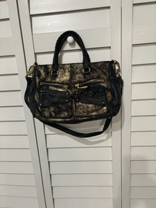Aimee Kestenberg Umhängetasche oder Schultertasche schwarz und gold Soho Echtleder - Bild 1 von 21