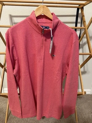 Nuevo Para Hombre Vineyard Vines Para Hombre Agua Salada 1/4 Cremallera Marineros Rojo L Foto 1 de 4