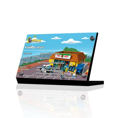 Display Plaque stand for LEGO 71016 Kwik E Mart Simpsons, MP54 - Image 1 of 3