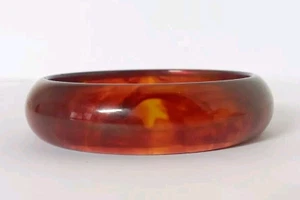 Ancien Bracelet Jonc En Bakélite Ambré. - Picture 1 of 8