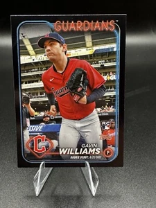 Aggiornamento Topps 2024 Gavin Williams Rookie Debutto Bordo Nero #68/74 Guardiani - Foto 1 di 3