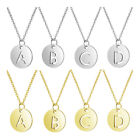 Stainless Steel Initial Pendant Necklace Alphabet Silver Gold Letter 16" A416