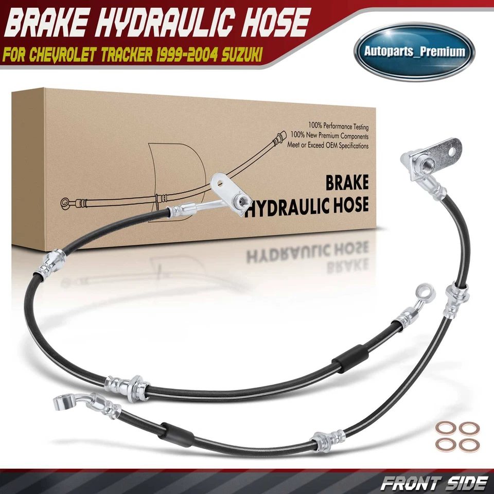 Manguera hidráulica de freno delantera izquierda y derecha 2 piezas para Chevrolet Tracker 99-04 Suzuki Foto 1 de 4
