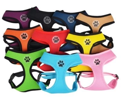 Dog Mesh Harness No Pull Adjustable Soft Breathable Mesh Paw Design  XS S M L - Image 1 of 4