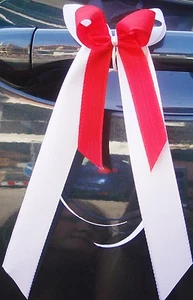 22 Antennenschleifen Autoschmuck Hochzeit weiß rot braun SONDERANGEBOT - Bild 1 von 1