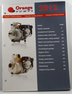 Orange Pumps 2012 Trade catalogue 63 pages PB Staple bound pump book - Picture 1 of 8