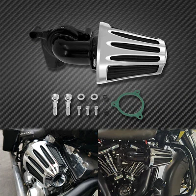 Sucker Chrome Air Cleaner Air Filter Gray Element Fit For Harley Touring 17-2021 - Image 1 of 4
