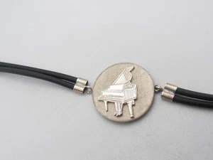 Klavier: Armband aus Silber 925 Und Gummi - Armband Pianist - Musik Music - Picture 1 of 3