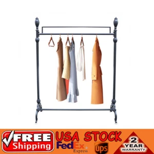 Vintage Ornate Metal Garment Clothes Quilt Display Hanger Rack Floor Stand Black - Picture 1 of 12