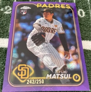 2024 TOPPS CHROME RC YUKI MATSUI PURPLE REFRACTOR 242/250 PADRES - Picture 1 of 2