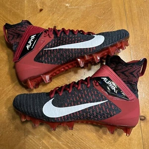 Men Nike Alpha Menace Elite 2 Flyknit Football Cleats Black Red BV2077-003 Sz 12 - Picture 1 of 6