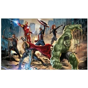 RoomMates JL1254M Avengers Chair Rail Prepasted Mural with 6-Feet by 10.5-Feet - Picture 1 of 2