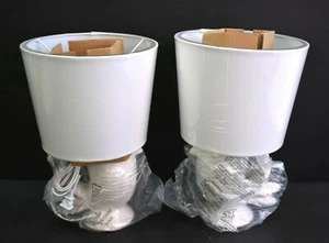 Pillowfort Ceramic White Bird Accent Lamp Sour Cream Glaze 16.5" new Lot of 2 - Picture 1 of 10