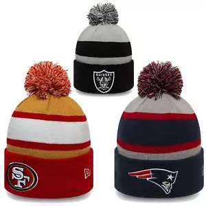 New Era NFL Beanie Winter Mütze Cap Patriots Raiders 49ers Bommelmütze - Bild 1 von 7