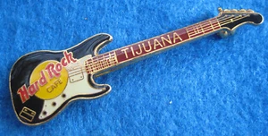 TIJUANA MEXICAN THICK ENAMEL BLACK WHITE FENDER STRATOCASTER Hard Rock Cafe PIN - Picture 1 of 1