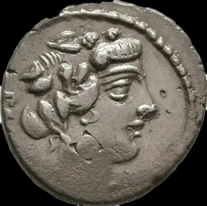 ROMAN REPUBLICAN C. Vibius C.f. Pansa AR Denarius 90 B.C.  - Picture 1 of 2