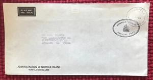 NORFOLK ISLANDS - 1984 OFFICIAL POST CAHCET AIRMAIL COVER TO UK - Picture 1 of 1