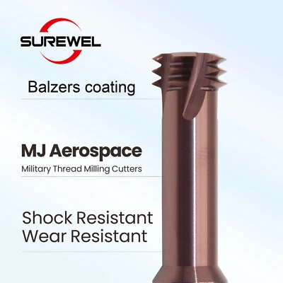 HRC68 Thread Milling Cutter MJ6 MJ8 MJ10 Balzers Nano Coated CNC Boring Cutter - Image 1 of 4