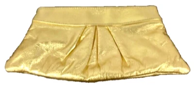 Antiga Bolsa de Coquetel Lauren Merkin Couro “Eve” Ouro Metálico com Bolsa de Pó - Imagem 1 de 4