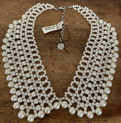 Babero grande de perlas de imitación Collar Declaración Firmado Graziano! Impresionante novia Foto 1 de 4