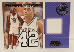 ELTON BRAND 1999 PRESS PASS AUTHENTIC GAME USED JERSEY PATCH /300 DUKE 76ERS
