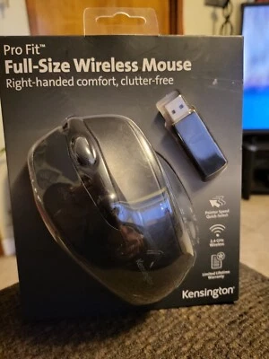 Kensington Pro Fit Full-Size Right Handed Optical USB Wireless Mouse - Black - Image 1 of 4