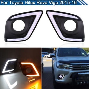 For Toyota Hilux 2015 Daytime Running Lights LED DRL Fog Lamp Replacement Bumper