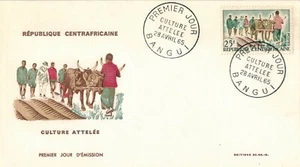 1965-Fdc Enveloppe 1° jour**/Culture attelée-Rép.Centrafricaine-25F-Bangui-YV.43 - Imagen 1 de 1