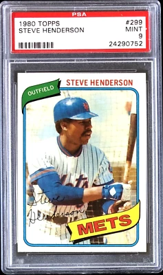 1980 TOPPS #299 STEVE HENDERSON PSA 9 MINT METS - Image 1 of 2