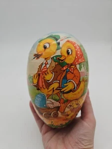 Huevo de Pascua grande alemán occidental de colección de papel maché - relleno de anidación - patos de 6 - Imagen 1 de 13