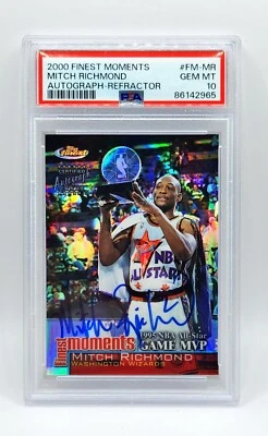 Mitch Richmond 2000-01 Topps Finest Moments Refractor SP Auto Autograph PSA 10 - Image 1 of 3