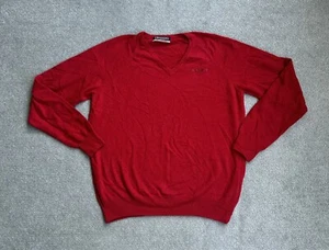 KAPPA Vintage Wolle Pullover Gr. XL Sweater 90er Strickpullover Logo 26314 Rot - Bild 1 von 9