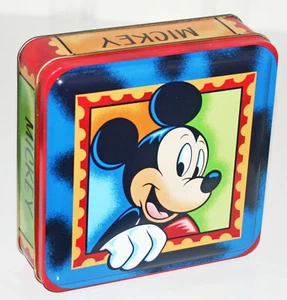 MICKEY MOUSE 5X6 SANDWICH LUNCH BOX CAN TIN CONTAINER CANNISTER STORAGE HOLDER  - Picture 1 of 1
