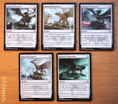 Set of 5 Dual Mana Dragons Monument Artifacts *NM* MTG Atarka Tarkir Commander - Image 1 of 2