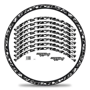 MTB Bike Fahrrad Felgen Aufkleber Set Racing Totenköpfe Matt 27-29 Zoll RX035 - Bild 1 von 7