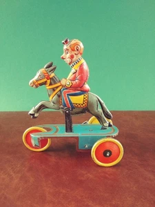 Seltener 1930er Bell Bologna Fortunello Zirkus Clown Blechspielzeug - Bild 1 von 8